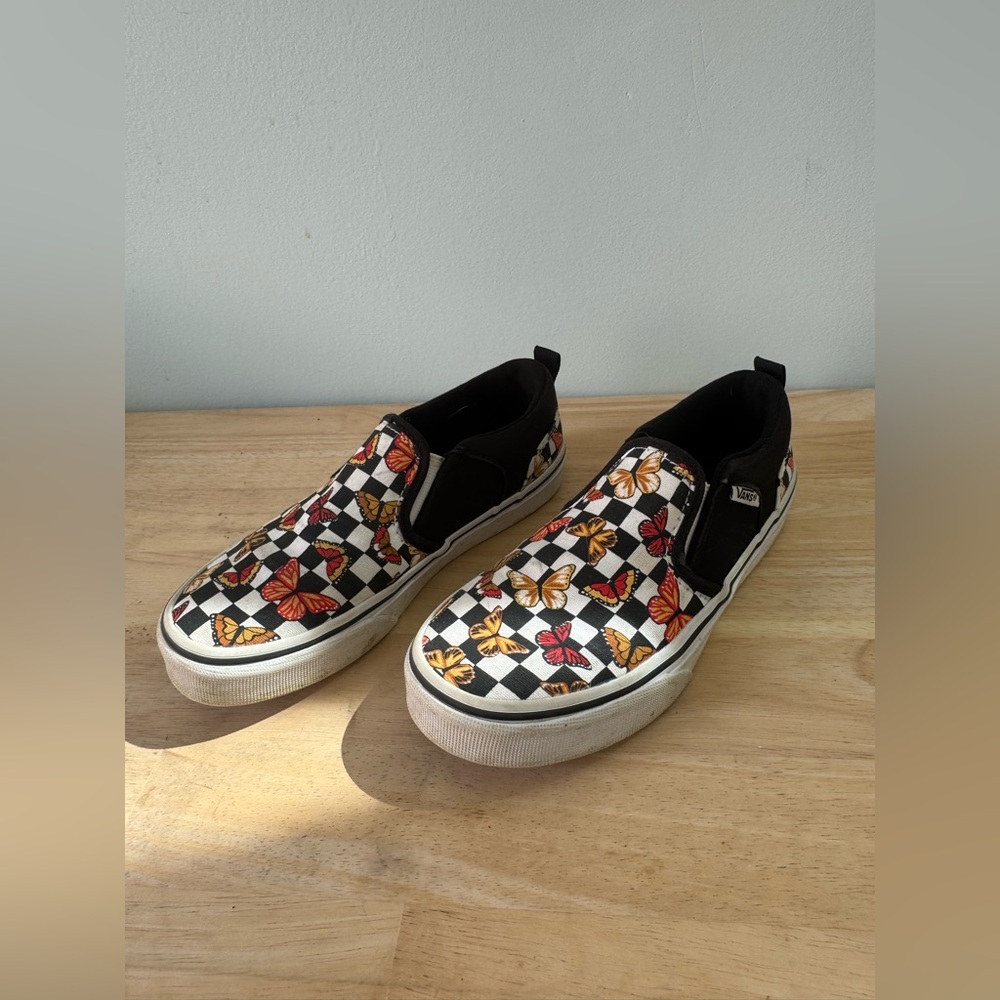 Vans kids Asher Butterfly Slip-Ons size 2
